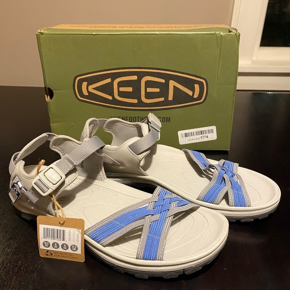 Keen Terradora II adventure sandal w/ traction & EVA footbed blue/grey size 10.5